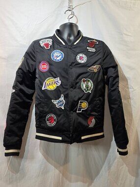 NBA Multi-Team Patches Varsity Bomber Jacket Youth XL TG Point Zero